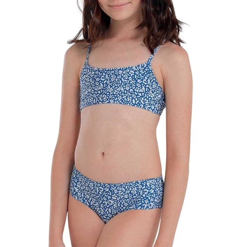 Biquíni She Infantil Top E Calcinha Estampa Azul Liberty Floral