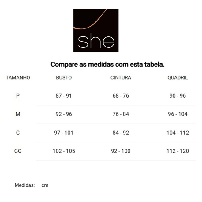 Tabela de Medidas