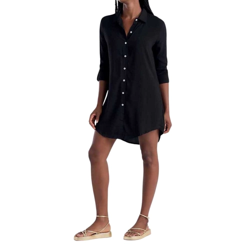 Saída de Praia Camisão She Feminino Adulto Viscose Lisa