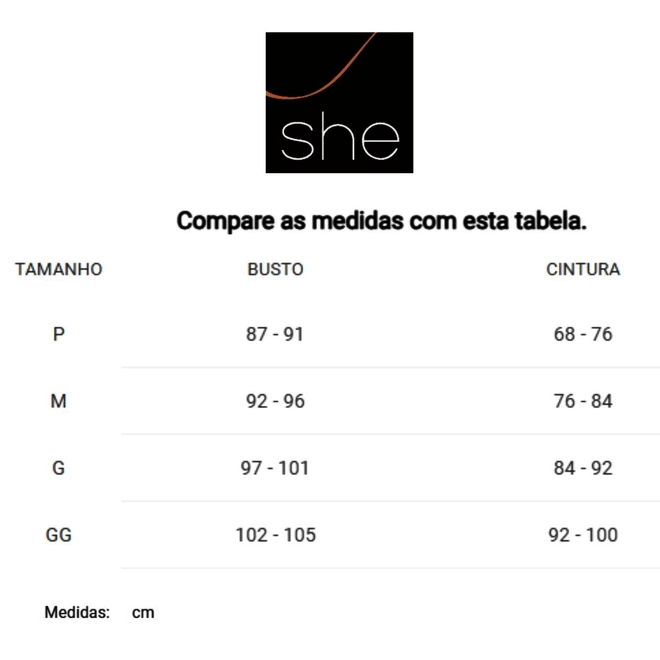 Tabela de Medidas
