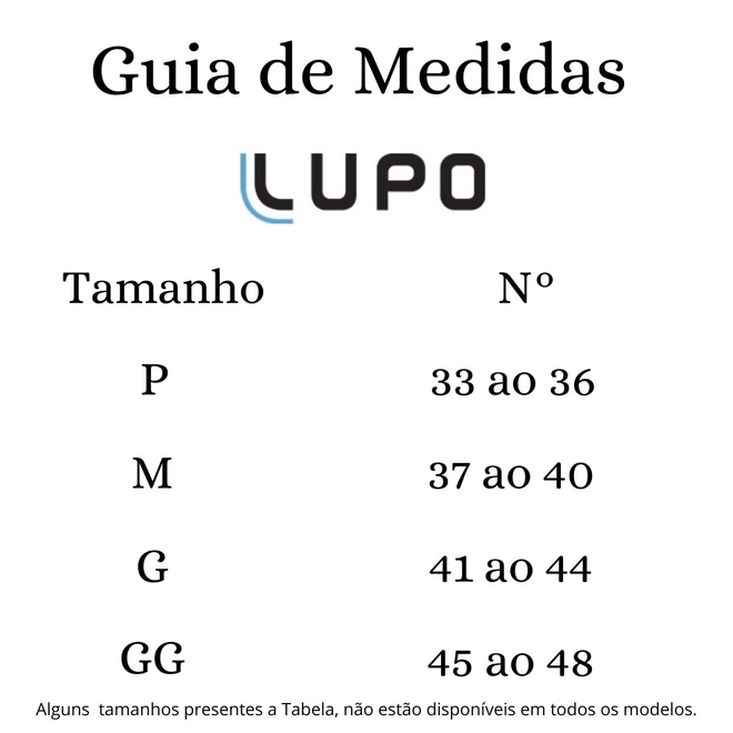 Tabela de Medidas