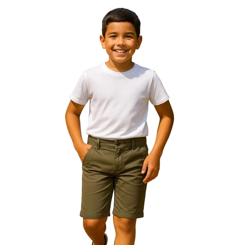 Bermuda De Sarja Loren Jeans Masculina Juvenil Algodão 10/16