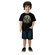 Camiseta Manga Curta Kyly Infantil Masculina Dinossauro Rock Em Algodão 1/3 - 9010-PRETO