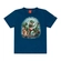 Camiseta Manga Curta Kyly Infantil Masculina Dinossauro Rock Em Algodão 1/3 - 600011-AZUL