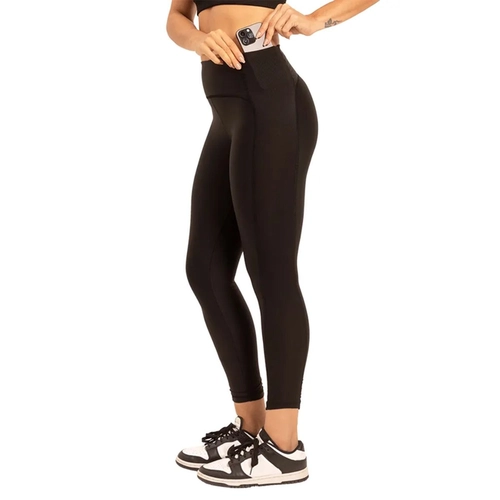 Calça Legging Fitness DelRio Adulto Diva Fit Com Ribana Canelada