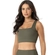 Top Fitness DelRio Adulto Diva Fit Com Bojo Removível Em Ribana Canelada - VR-VERDE MILITAR