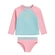 Conjunto Praia Costão Feminino Infantil Blusa Manga Longa Com Calcinha 1/3 - AZUL-CHICLETE NEON