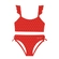 Conjunto Biquíni Costão Feminino Infantil Top Com Babados E Calcinha Estampas Sortidas 4/10 - vermelho-vermelho