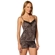 Pijama Short Doll Valisere Adulto De Alcinha Em Poliamida E Renda Onça - 71-PRETO