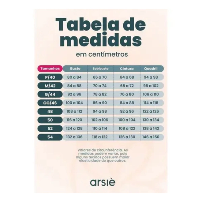 Tabela de Medidas