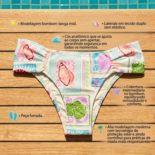 Biquíni Calcinha Bombom Arsie Adulto Tanga Mid UV50+