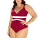 Maiô Modelador Plus Size Banho de Mar Bicolor Zero Barriga Sem Bojo UV50+ - 959-HIBISCO