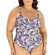 Maiô Meia Taça Plus Size Banho de Mar Estampado Com Aro Firmador UV50+ - 1019-FUNDO DO MAR