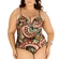 Maiô Plus Size Banho de Mar Com Bojo E Nó Estampado UV50+ - 1009-NATUREZA