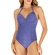 Maiô Drapee Banho de Mar Zero Barriga Texturizado Com Bojo Fixo UV50+ - 961-AZUL LUZEIRO