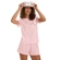 Pijama Manga Curta Cor Com Amor Feminino Adulto Corações Em Malha Comfort - rosa-rosa