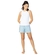 Pijama Short Doll Regata Lupo Feminino Adulto Com Shorts Cashmere Algodão Com Elastano - 1110--BRANCA