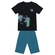 Conjunto Brandili Masculino Juvenil De Algodão Com bermuda Moletinho - 4150-PRETO REATIVO