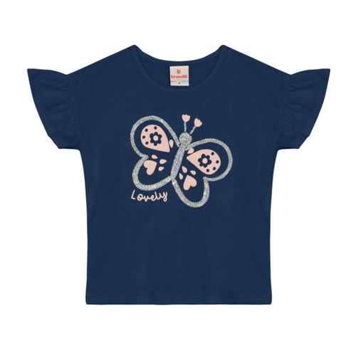 Blusa Manga Curta Brandili Feminina Em Algodão 1/3
