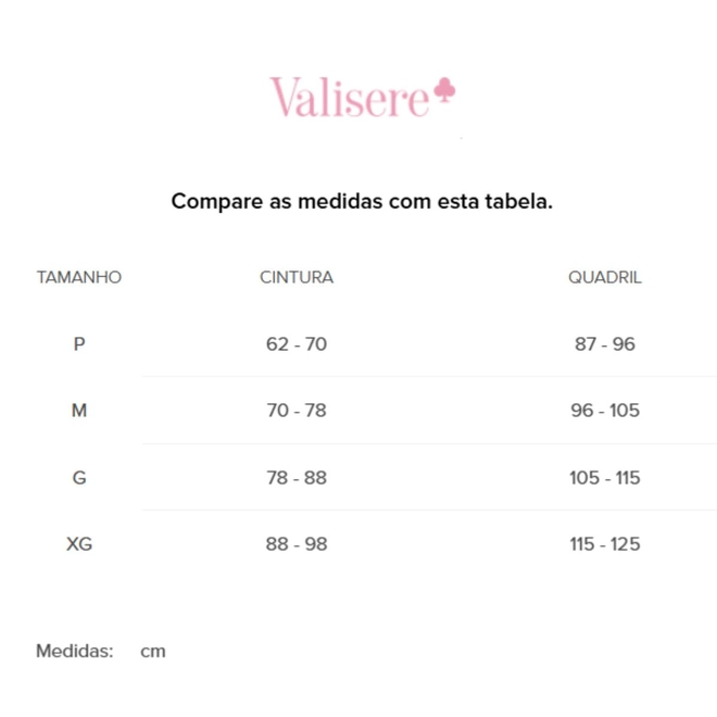 Tabela de Medidas