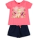 Conjunto Kyly Feminino Infantil Blusa Estampa lhama Com Shorts Moletinho 1/3 - 40054-ROSA