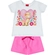Conjunto Kyly Feminino Infantil Blusa Estampa lhama Com Shorts Moletinho 1/3 - 1-BRANCO