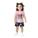 Conjunto Kyly Feminino Infantil Manga Curta Com Shorts Em Meia Malha 1/3 - 4996-ROSA