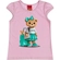 Blusa Manga Curta kyly Infantil Em Algodão Ursinha  Com Mala 1/3 - 4996-ROSA