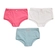 Kit 3 Calcinhas Alta Confecções Evanilda Infantil Em Cotton Liso - ROSA/BCO/AZUL-ROSA/BCO/AZUL