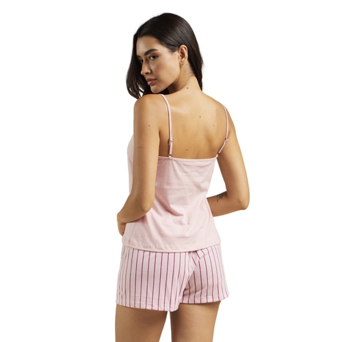 Pijama Short Doll Aurora Joaquina Feminino Adulto Alças Finas Malha Poliviscose