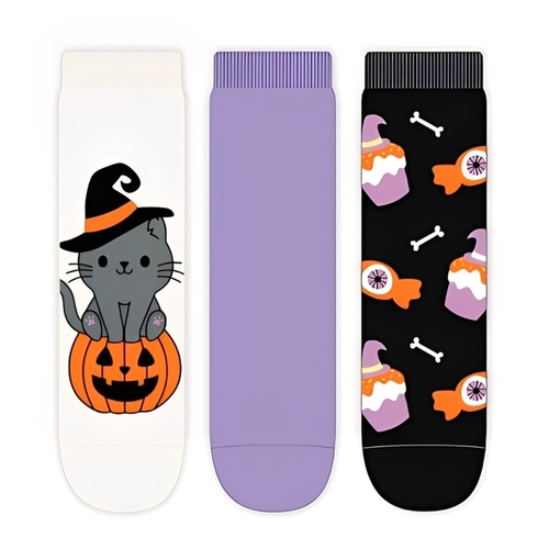 Kit 3 Pares Meia Soquete Cia da Meia Infantil Unissex Halloween E Capy Colors Bobbie Goods (P)