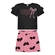 Conjunto Alakazoo! Feminino Juvenil Blusa Manga Curta Com Shorts Saia Moletom Estampado - R5383R-CHIC ROSA
