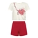 Conjunto Alakazoo! Feminino Juvenil Blusa Manga Curta Com Shorts Moletom - 015551-VERMELHO NATTY