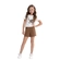 Conjunto Alakazoo! Feminino Juvenil Blusa Manga Curta Com Shorts Moletom - 012121-MARROM COASTAL
