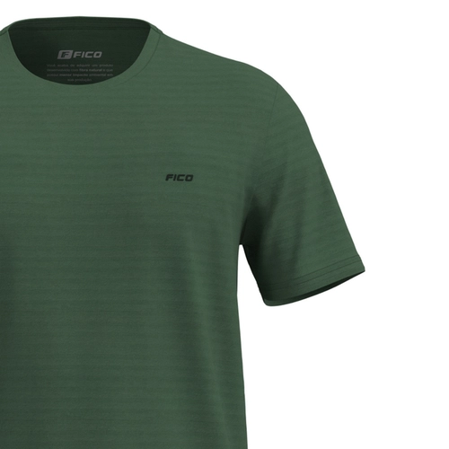 Camiseta Manga Curta Fico Masculina Adulto Em Malha Texturizada