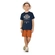 Conjunto Kamylus Masculino Juvenil Camiseta Estampa Tênis E Bermuda Moletinho - AZ0018-MARINHO