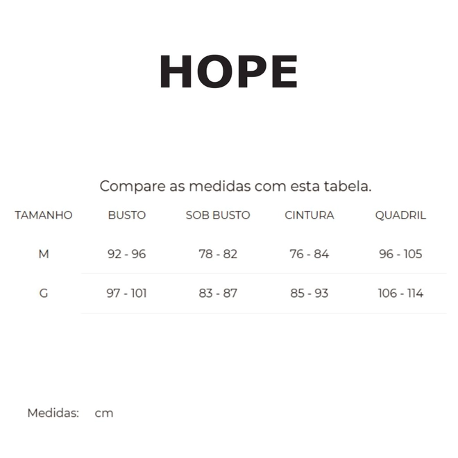 Tabela de Medidas