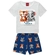 Conjunto Kyly Masculino Bebê Camiseta "Amiguinhos" E Bermuda Moletom Estampado Algodão - 0467-MESCLA WHITE