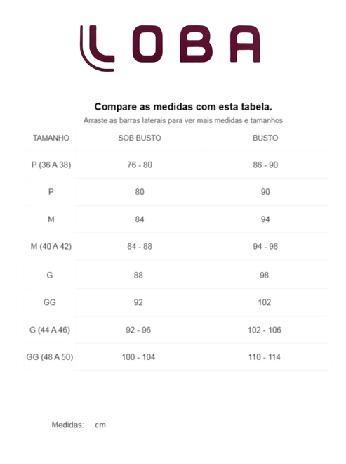 Tabela de Medidas