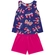 Conjunto Kyly Feminino Infantil Regata Estampas Variadas e Shorts Cotton 4/8 - 6832-AZUL