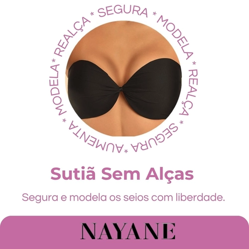Sutiã Tomara Que Caia Nayane Adulto Sem Alças Alta Sustentação Em Microfibra