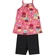Conjunto Kyly Feminino Infantil Blusa de Alcinhas Estampas Variadas e Bermuda Ciclista 1/3 - 40009-ROSA