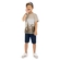 Conjunto Kyly Masculino Juvenil Camiseta Estampas Variadas E Bermuda Moletom - 8553-AMENDOA
