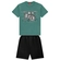 Conjunto Kyly Masculino Juvenil Camiseta Estampas Variadas E Bermuda Moletom - 700022-VERDE PERSA