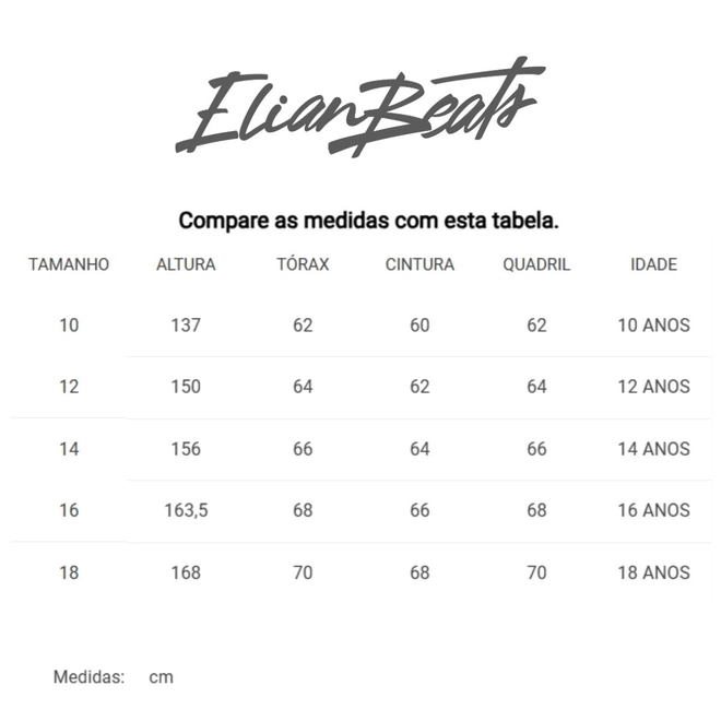 Tabela de Medidas