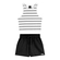 Conjunto Elian Beats Feminino Juvenil Regata Cropped Com Shorts Moletinho - 2001-BRANCO