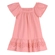 Vestido Manga Curta Elian Infantil Babados Com Flores Em Malha Trabalhada 4/8 - 4446-ROSA