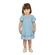 Vestido Manga Curta Elian Infantil Babados Com Flores Em Malha Trabalhada 4/8 - 6026-AZUL CARIBE