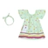 Vestido Manga Curta Elian Infantil Com Faixa Para Cabelo Em Meia Malha 1/3 - 5127-VERDE CLARO