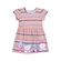 Vestido Manga Curta Elian Infantil Listrado Em Cotton Leve 1/3 - 4169-ROSA BLOOM